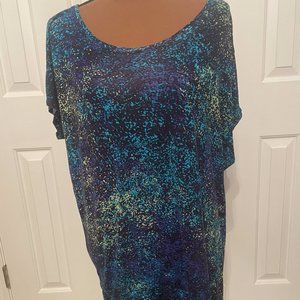 Premise Asymmetrical Short-Sleeved Tunic, Size 0X
